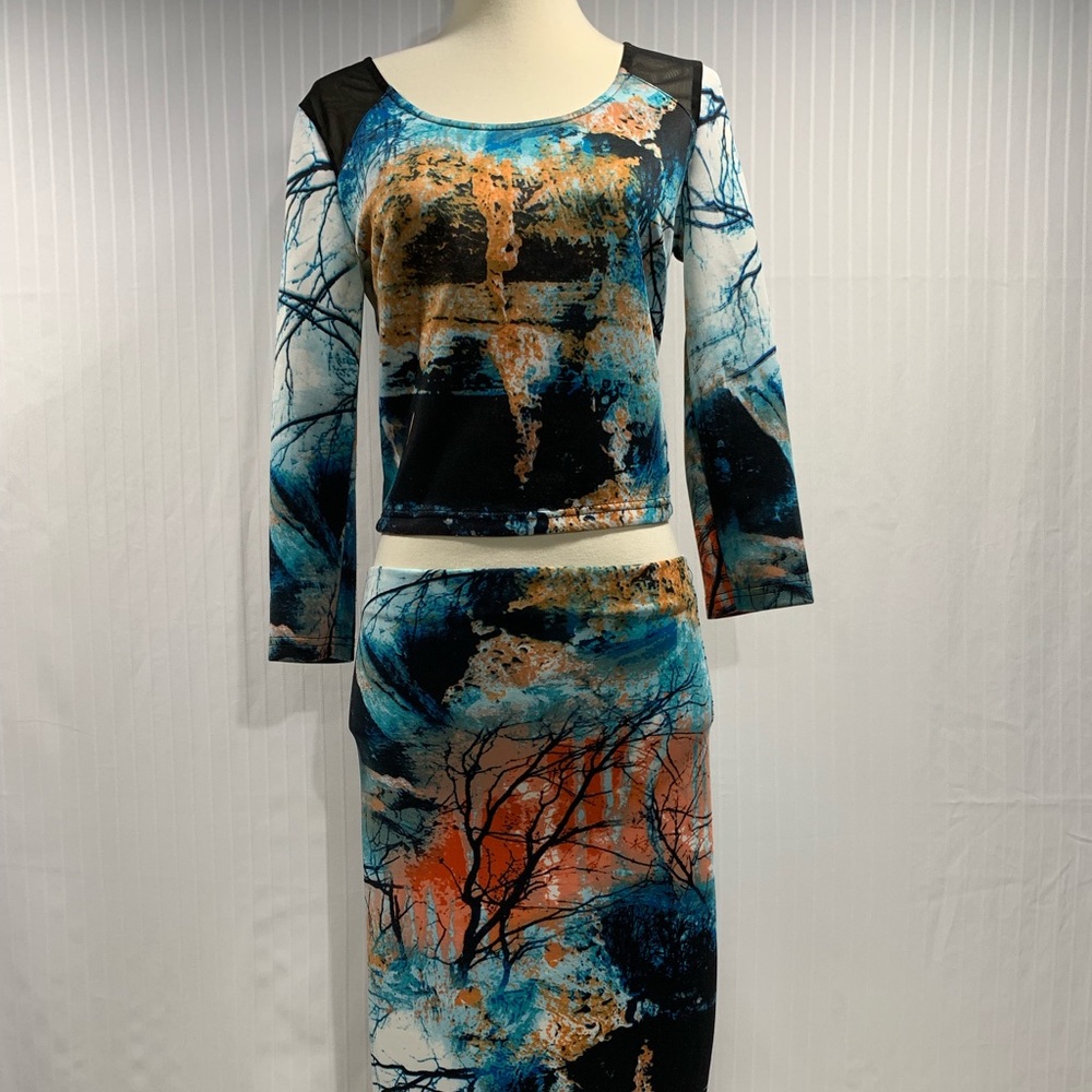 Jealous Tomato 2pc Crop Top/Pencil Skirt Sz Small